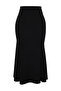 Black Midi Pleated Stretchy Knitted Skirt TWOSS24ET00037 - 7