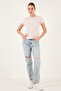 501 Cotton Ripped Detailed Regular Fit Straight Leg Jeans JEANS PANTS 12501 - 2