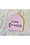 Princess Printed Salmon-Pink-White 3-Piece Baby Girl Combed Cotton Hat Beret - 4