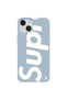 غطاء هاتف سيليكون لهاتف iPhone 14 SUP بتصميم أزرق اللون