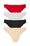 4-Piece Laser Cut Waist and Leg Wavy Slip Women's Panties