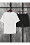 Men's Printed Crew Neck Oversize T-shirt & Shorts Top and Bottom Set - 3