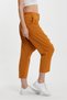 Women's Mustard Elastic Waist Buttoned Linen Shalwar Trousers - 4