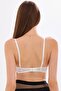 Women's Ecru Gathering Unassisted Lace Lotus Model Bra - 2