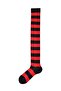 Women's Red Black Striped Quality Cotton Knee High Socks - 5