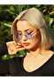 Women's Sunglasses Round Design Silver Frame Blue Glass - 4