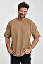 Men's Oversized Fit Thick Fabric Textured Crew Neck T-shirt - 6
