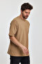 Men's Oversized Fit Thick Fabric Textured Crew Neck T-shirt - 5