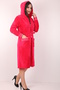 Women's Hooded Lace Zippered Short Dressing Gown - 2