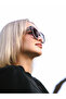 Women Sunglasses Square Design Pink Heart Embroidered Black Frame Black Glass - 4