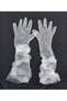 Taara Sequin Embroidered Glittering Bridal Gloves Long White - 2