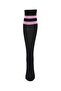 Women's Pink Striped Black Quality Cotton Knee Socks - 2