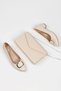 Women's Short Heeled Buckle Casual Shoes and Bag Set