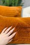 Plush Rabbit Throw Pillow Cover Imported Premium Fabric Rectangular - Cinnamon - 4