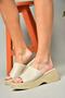 S996741209 Beige Thick Soled Women's Slippers - 4