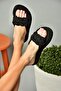 S596022704 Black Rope Stringed Straw Slippers
