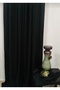 READY TO USE BLACK BLANK PLEATED 1X3 PHONE CURTAIN SINGLE WING - 5