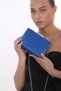 Sax Blue Color Satin Fabric Women's Evening Dress Clutch Portfolio Bag - 5