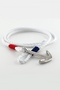 WHITE ROPE RED NAVY BLUE TIE ANCHOR MEN'S BRACELET M023M - 2