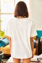 Women's Ecru Rainbow Printed T-Shirt TSH-19000519 - 2