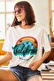Women's Ecru Rainbow Printed T-Shirt TSH-19000519 - 4