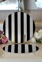 2-Piece Black Gray Straight Lines Specially Designed Modern Round Charger & Placemat - 3