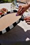 2-Piece Black Gray Straight Lines Specially Designed Modern Round Charger & Placemat - 4