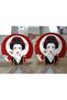 2-Piece Japanese Girl Eating Sushi Motif Modern Round Charger & Placemat - 2