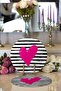 2-Piece Valentine's Day Themed Special Design Digital Printed Modern Round Plate & Placemat