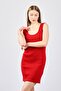 Women's Red U-Neck Mini Camisole Dress - 2