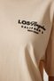 Women's Cream Crew Neck Printed Knitted T-Shirt NJ00137 - 5