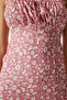 Women's Vibrant Dried Rose Floral Slit Summer Knitted Dress CI00029 - 4