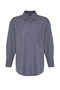 Dark Anthracite Single Pocket Boyfriend Woven Cotton Shirt TWOAW20GO0115 - 9