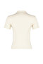 Beige Polo Neck Buttoned Short Sleeve Stretchy Ribbed Knitted Blouse TWOSS24BZ00111 - 8