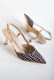 Darian Buckle Pointed Toe Patterned Women's Heeled Shoes - 3