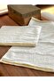 Set of 2 White Gold Edge Embroidered Premium Quality Kitchen Towels/Mini Hand Towels 2 Pieces 50 x30 cm - 3