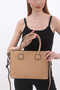 Skin Colored New Season Women's Bag Can Be Used in Hands and with Shoulder Strap - 6