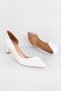 Women's Millie White Skin Transparent Detailed Heeled Shoes Stiletto