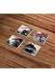 Japanese Nature and Cherry Blossom Stone Coasters Natural Stone Travertine Coasters Set of 4 - 4