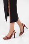 Women's Tobian Claret Red Patent Leather Heeled Shoes - 6