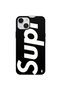 غلاف هاتف سيليكون أسود اللون لهاتف iPhone 15 بتصميم SUP