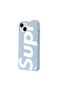 غطاء هاتف سيليكون لهاتف iPhone 14 SUP بتصميم أزرق اللون - 2