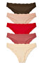 5-Piece Laser Cut Women's Panties with Wavy Waist and Legs