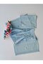 2-Piece Etamine Stitched Towel Set (30X50-50X90 CM) - Petrol Blue
