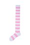 Women's Pink White Striped Quality Cotton Knee High Socks - 4