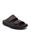 Taşpınar 204 100% Genuine Leather Orthopedic Men's Summer Comfortable Slippers with Adjustable Velcro - 2