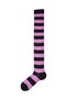 Women's Purple Black Striped Quality Cotton Knee High Socks - 4