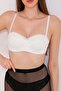 Women's Ecru Gathering Unassisted Lace Lotus Model Bra - 5