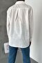 Women's Eye Pattern Sequin Sequin and Embroidery Cotton Shirt - 4