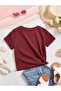 Children's Plain Burgundy Unisex T-shirt - 2